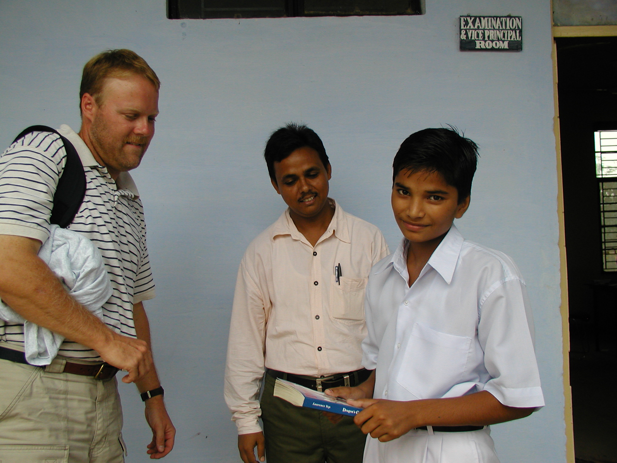 George and two students from Bhandrej School 