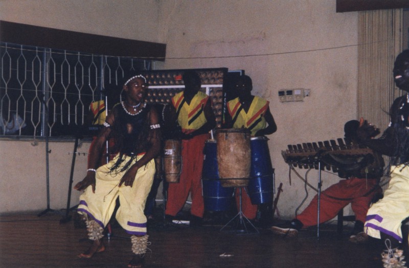 A Nigerian cultural band and dancers