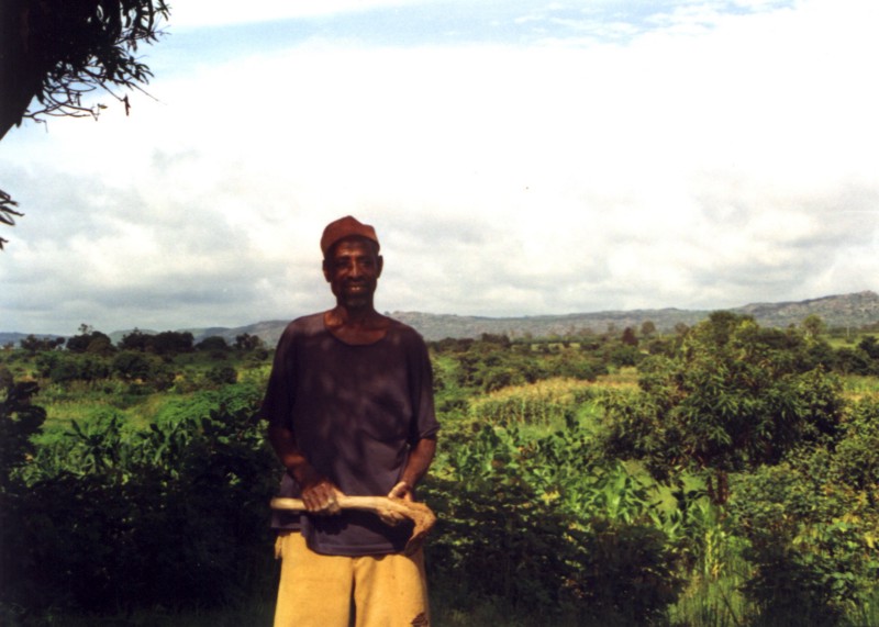 A farmer with a machete