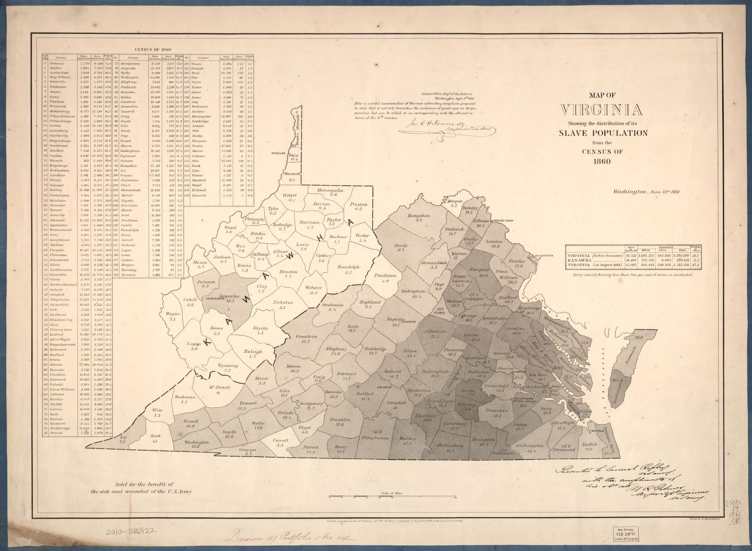 LOC Virginia Slave Census Map