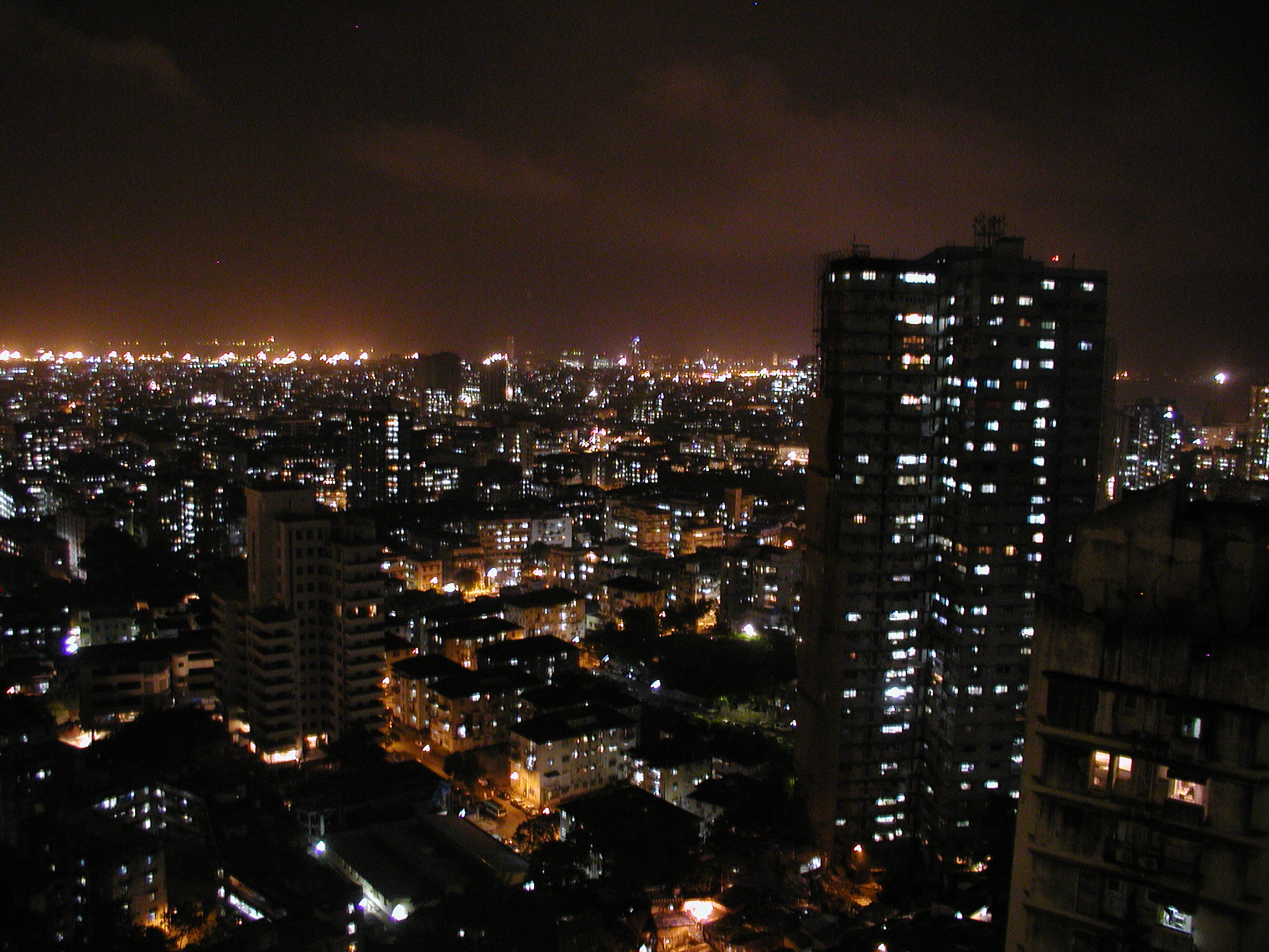 The city of Mumbai at night 