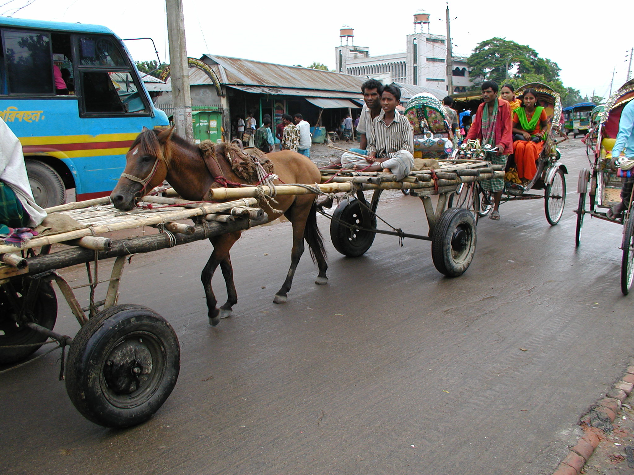 Horse-drawn carts