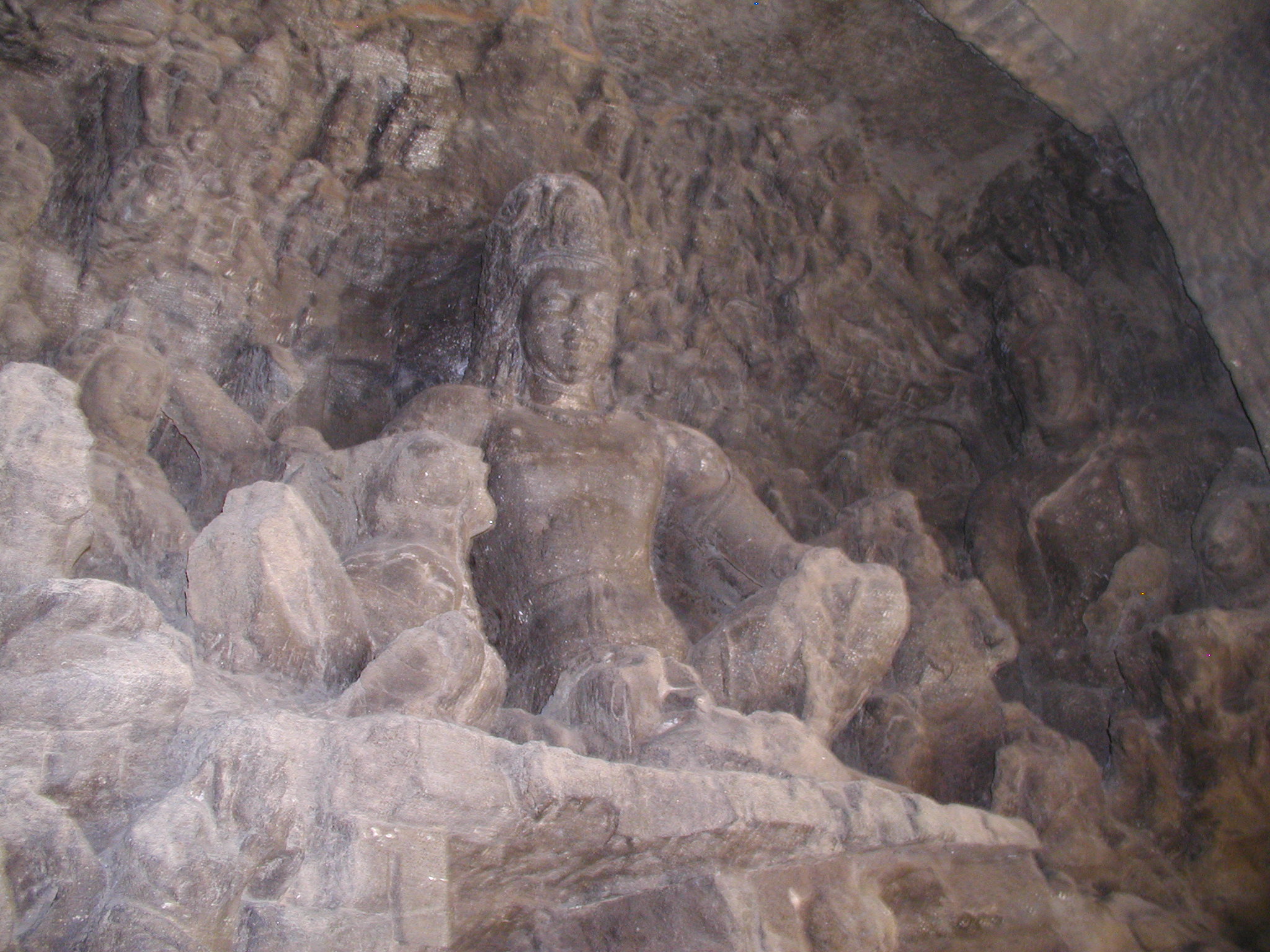 A carving in the wall of the Ellora Caves