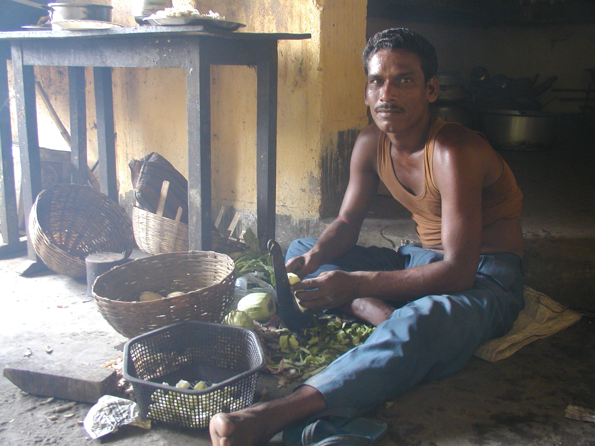A man preparing food 