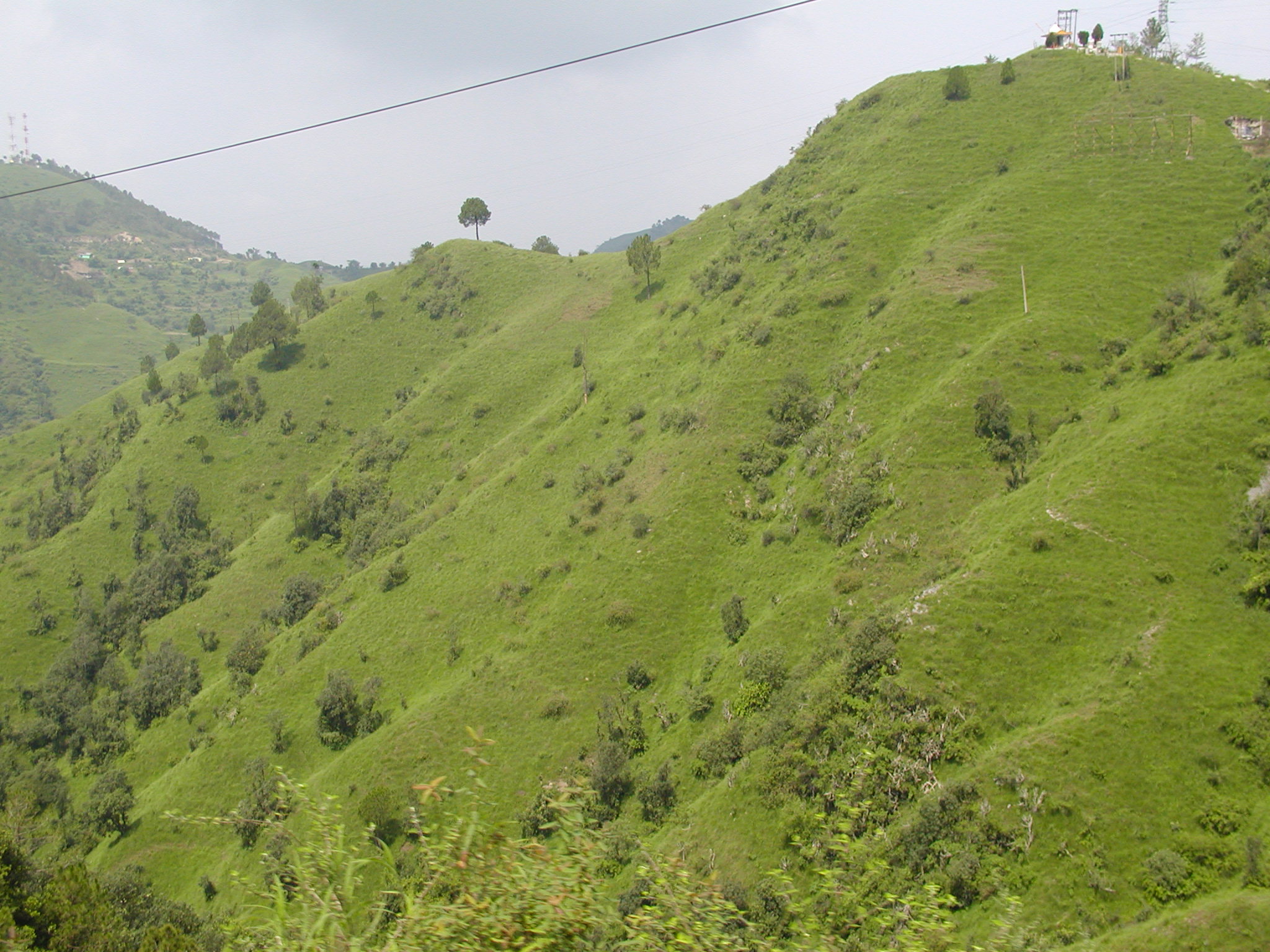 The green mountains around Shimla