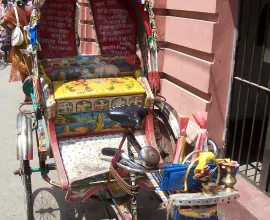 Bike carts are common and easy methods of transportation.