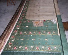 Silk in the process of being manufactured.