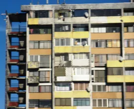 A low income apartment building in Lo Espejo, one of Santiago's poorest neighborhoods.