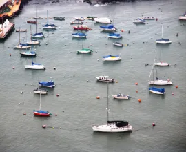 Recreational boats in Arica's harbor.