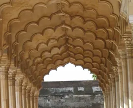 A fort's magnificent arches in Agra.