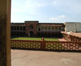 The courtyard at a fort in Agra.