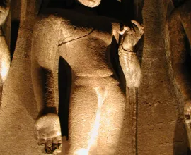 A statue inside the Ajunta Caves.