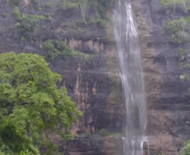 A waterfall in the tropical forest around Ajunta.