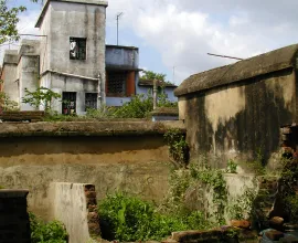 The backyard of a house in Dumka.