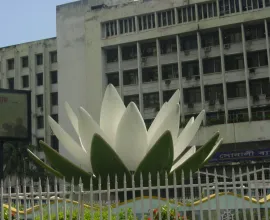 A sculpture of a blooming flower in Bangladesh.