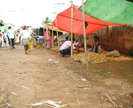 An open-air market in Dumka.