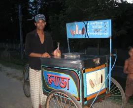 An ice cream cart provides ice cream on the go.