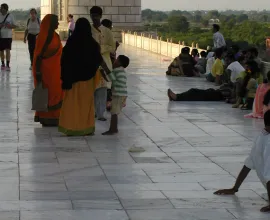 Indians gather at the Taj Mahal.