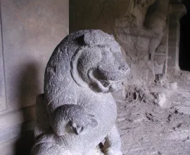 Sculptures in the Ellora Caves.