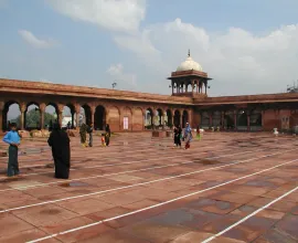 Inside the Red Fort's courtyard.