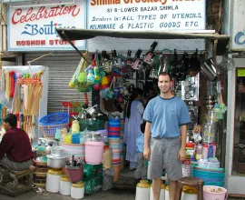 A utensil shop in Shimla.