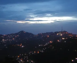 The city of Shimla at night.