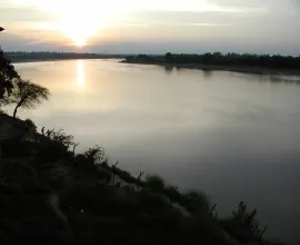 Sundown over the Ganges River in Agra.