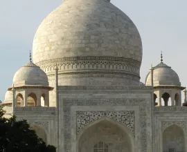 The top dome of the Taj Mahal.