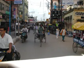 The city streets of Varanasi.