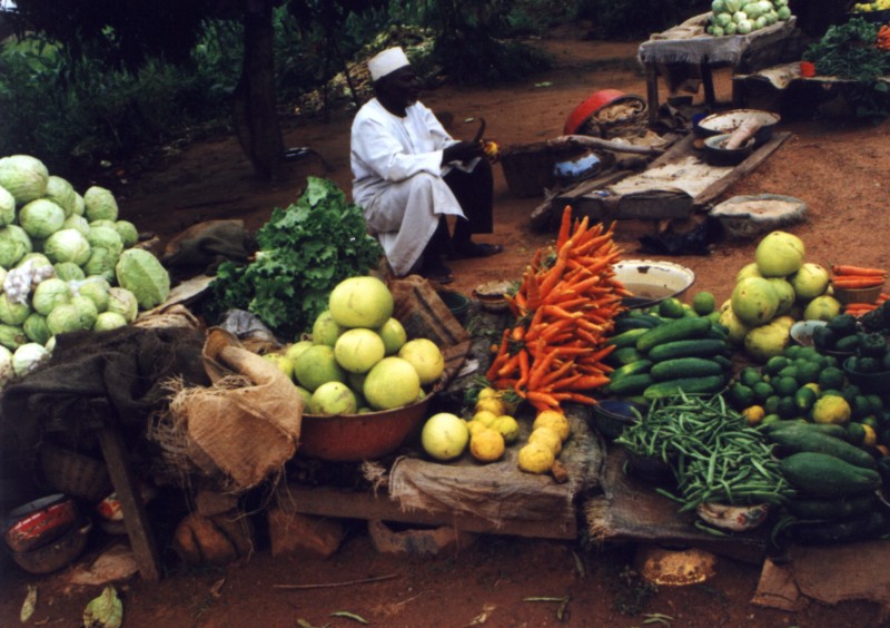 Vegetables being sold at market